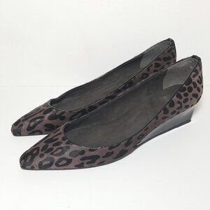 Stewart Weitzman Leopard Print Calf Skin Wedges